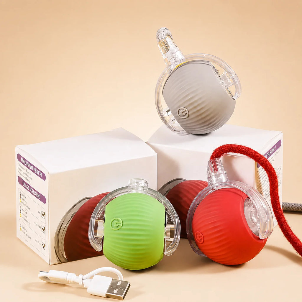 Nuevo juguete interactivo de pelota para perros/gatos, pelota rodante automática recargable, juguete interactivo.