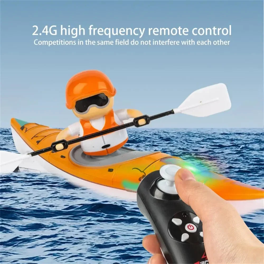 Barco RC de 2,4G, Kayak, barco de carreras, barco de remos con Control remoto, juegos de competición de agua, recipiente equilibrado, juguete al aire libre, regalos para niños