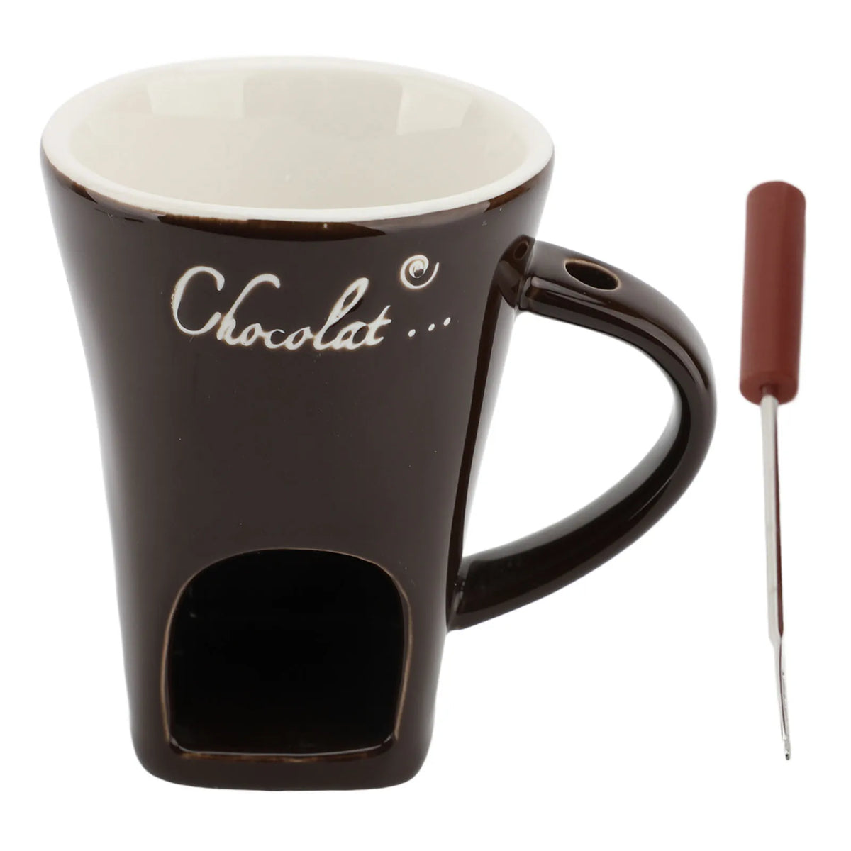 Taza para derretir Chocolate, taza para Fondue, calentador de mantequilla de cerámica, suministros para derretir Chocolate con tenedor para Cocina