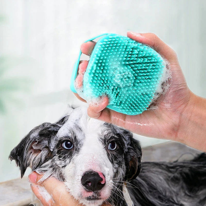Cepillo de baño para mascotas, masajeador de silicona suave, Gel de ducha, herramientas de limpieza, peine, suministros para perros y gatos