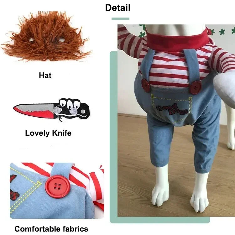 Ropa divertida de Halloween para perros pequeños y medianos, disfraces de fiesta para gatos, Bulldog, Chihuahua francesa, trajes para mascotas