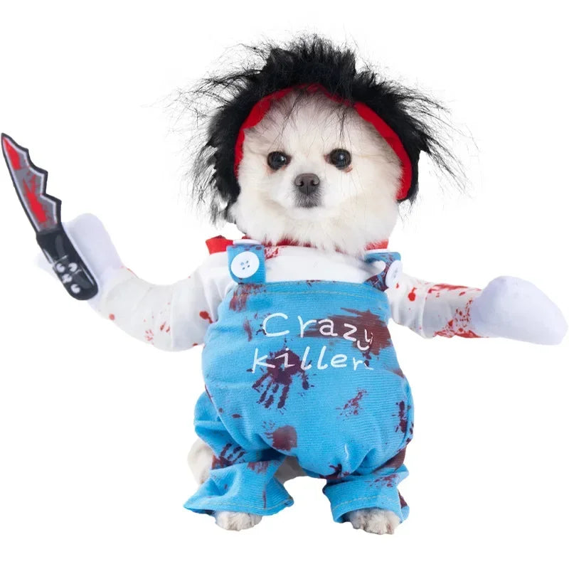 Ropa divertida de Halloween para perros pequeños y medianos, disfraces de fiesta para gatos, Bulldog, Chihuahua francesa, trajes para mascotas