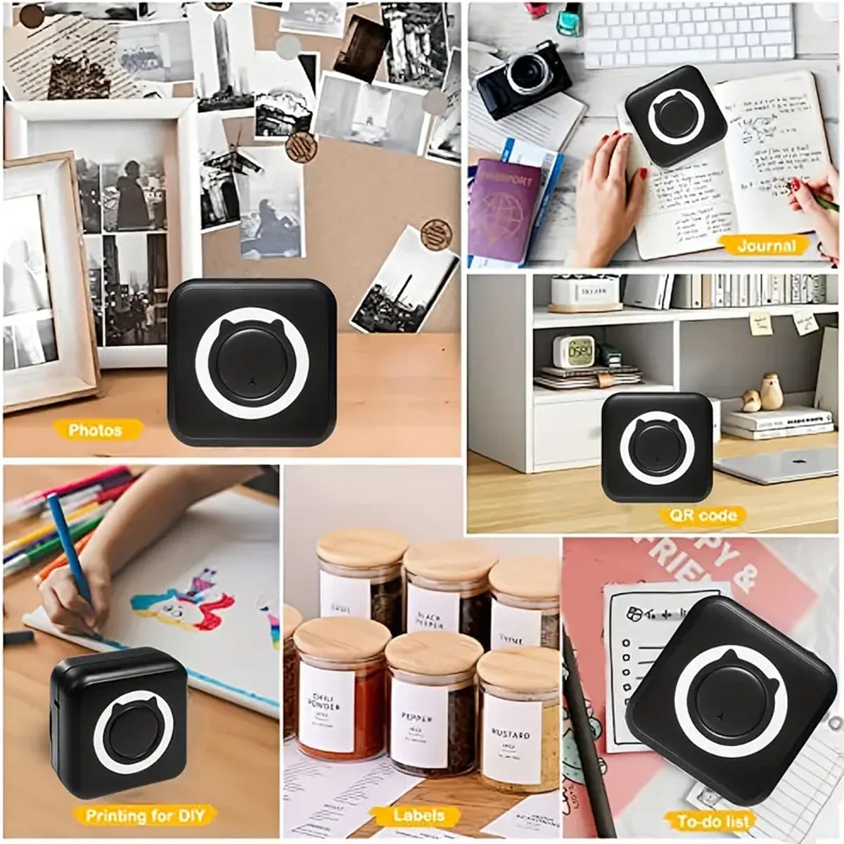 Mini Impresora para iPhone y Android, Impresora de Etiquetas Inalámbrica, Mini Impresora Térmica Portátil BT para Imprimir etiquetas/pegatinas -> Mini Printer for iPhone and Android, Wireless Label Printer, BT Portable Thermal Printer for Printing Labels/
