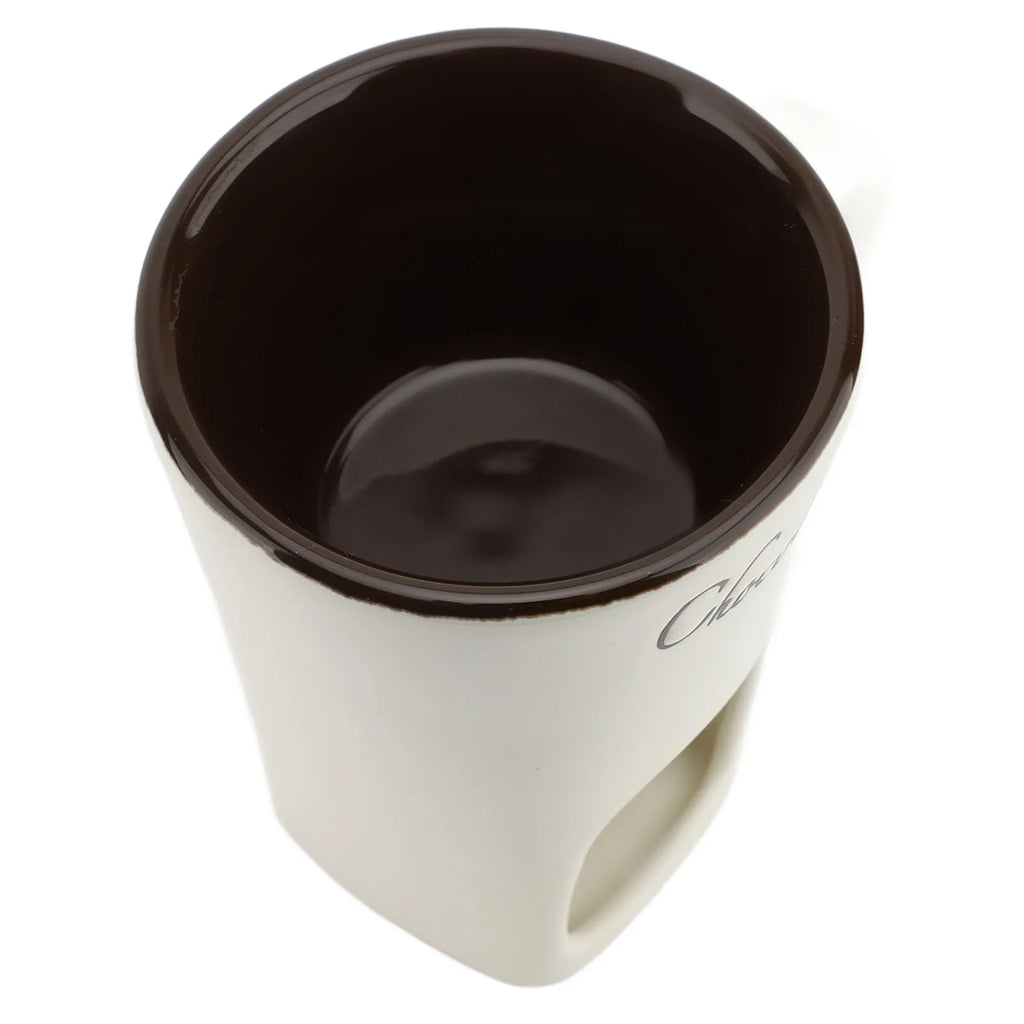 Taza para derretir Chocolate, taza para Fondue, calentador de mantequilla de cerámica, suministros para derretir Chocolate con tenedor para Cocina