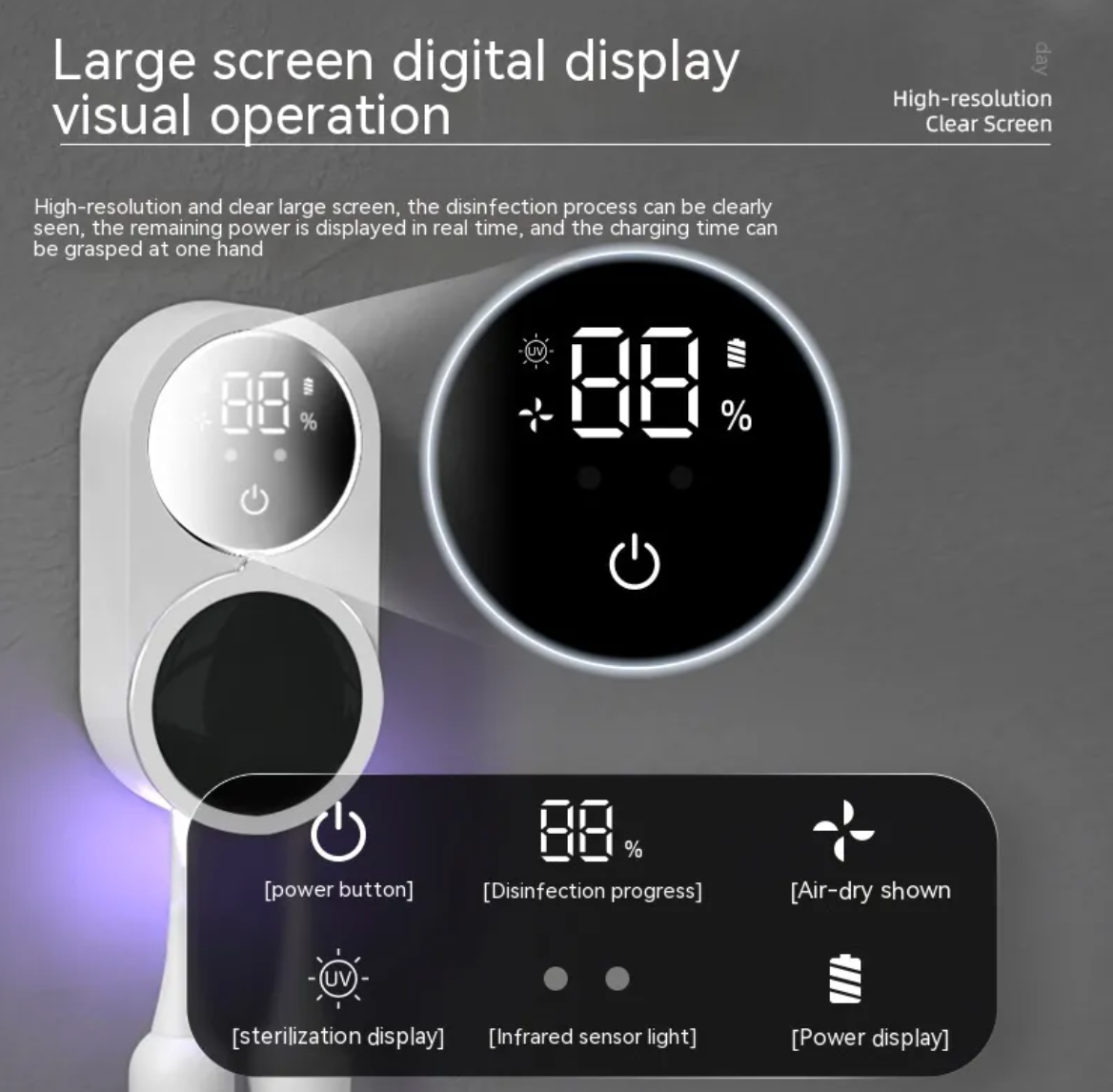 Desinfectante portátil de Cepillo de Dientes UV -> Portable UV Toothbrush Sanitizer